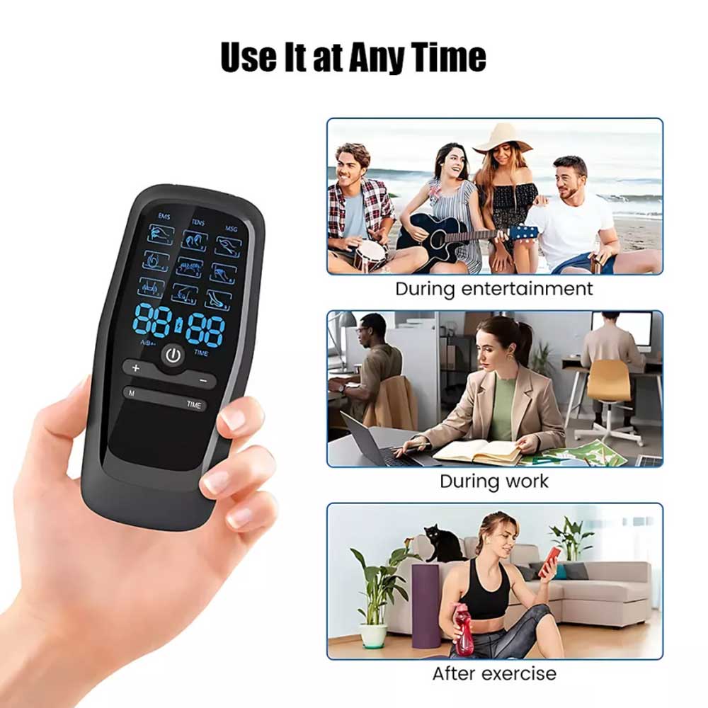 Electrical Massager Tens Machine Unit Back Pain Therapy Pulse Muscle Stimulator