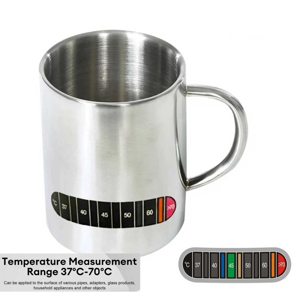 Milk Jug Temperature Strip – 37–70°C Sticker for Coffee Latte Art Frothing