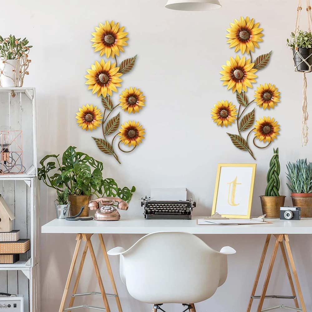Metal Sunflower Wall Decor – Garden Floral Art for Indoor & Outdoor Use