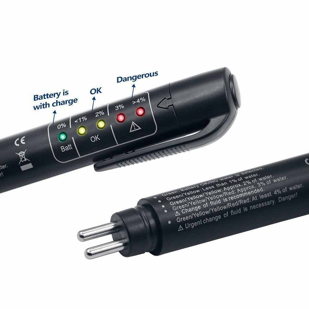 Brake Oil Fluid Tester LED Moisture Liquid Tool Car Vehicle Test Indicator Pen