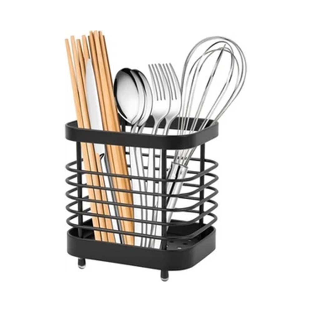 Stainless Steel Cutlery Holder - Kitchen Utensil Drainer Sink Caddy Stand 10.5cm