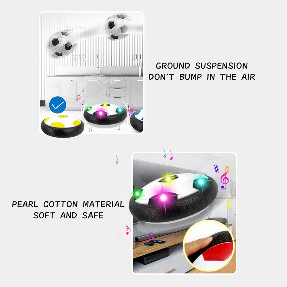 LED Music Kids Hover Soccer Ball, Battery Operated Air Floating Disc 18cm