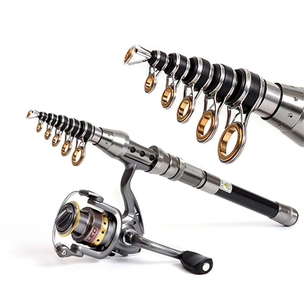Carbon Fiber Telescopic Fishing Rod Portable Travel Spinning Pole Sea-Freshwater