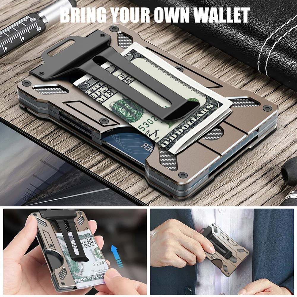 Card Holder Aluminum RFID Blocking Men Credit ID Wallet Slim Money Purse Clip