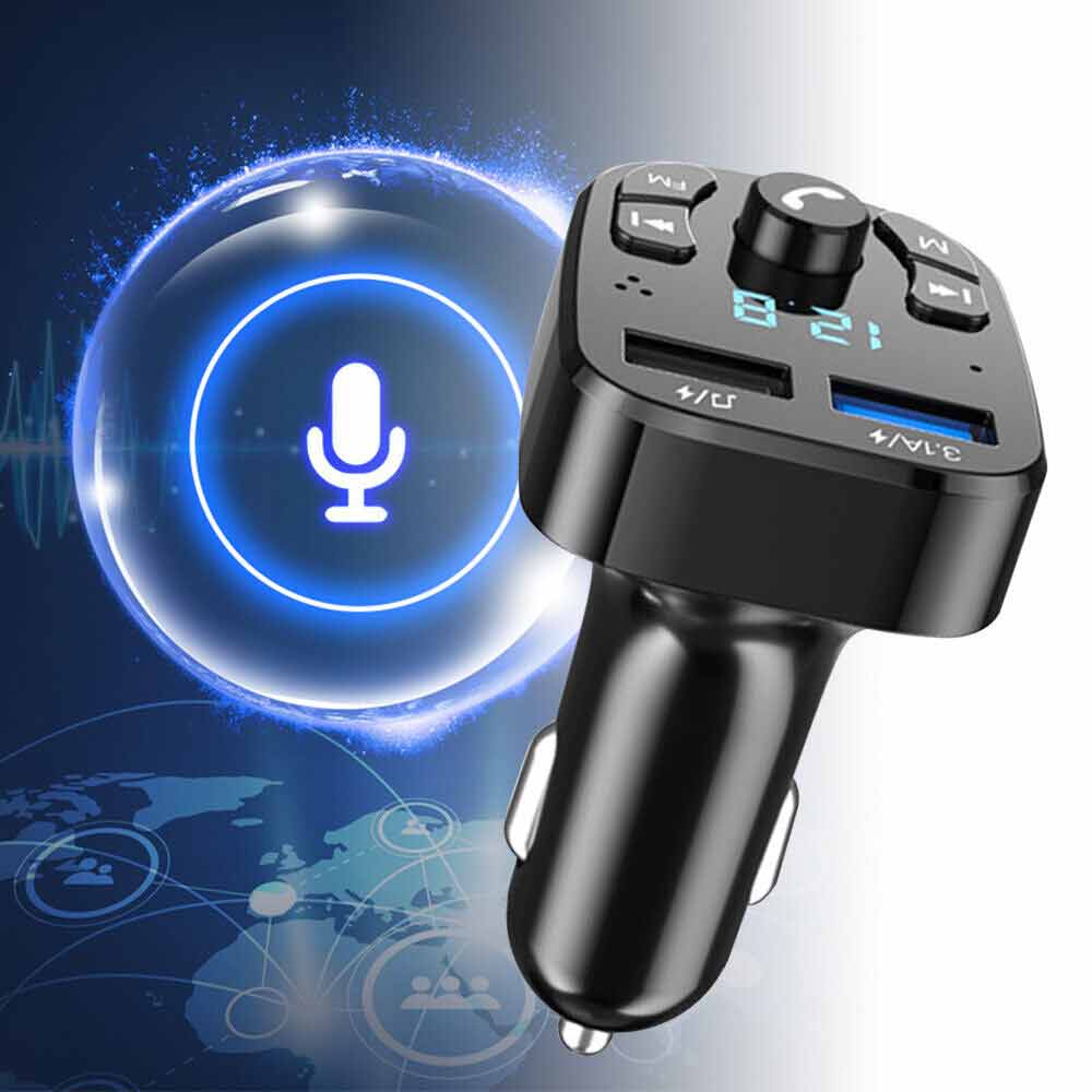 Bluetooth 3.1A Car Wireless FM U-DISK Transmitter Adapter 2USB PD Charger