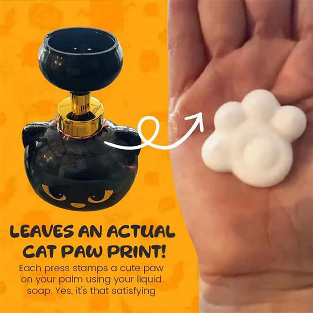 Magic Cat Paw Foam Soap Dispenser - Cute Halloween Hand Wash Dispenser with Refillable Bottle