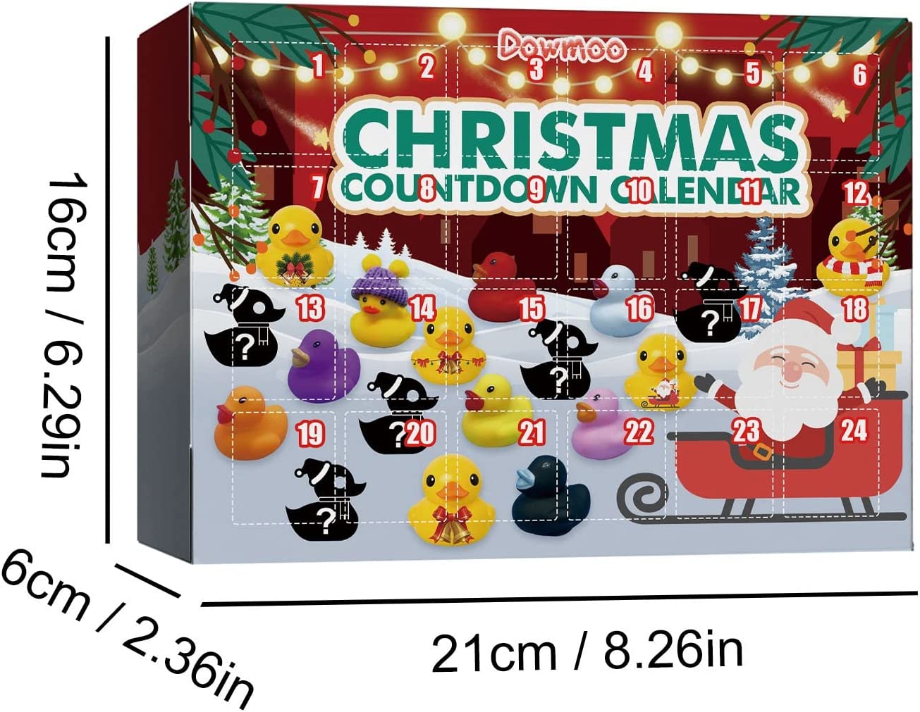 Christmas Advent Calendar 24 Days Countdown Box Float Squeaky Sound Duck Toy