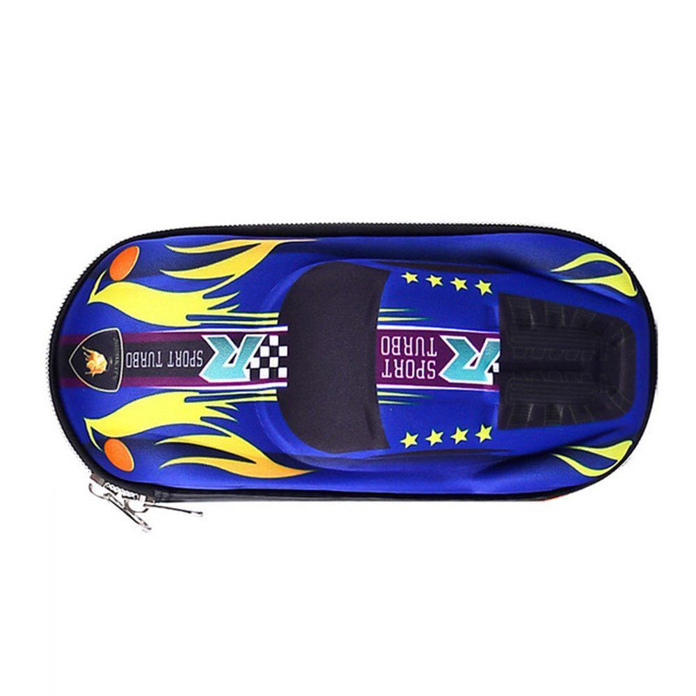 Cartoon Racing Car Pencil Box Holder with Hidden Storage Pockets Gift