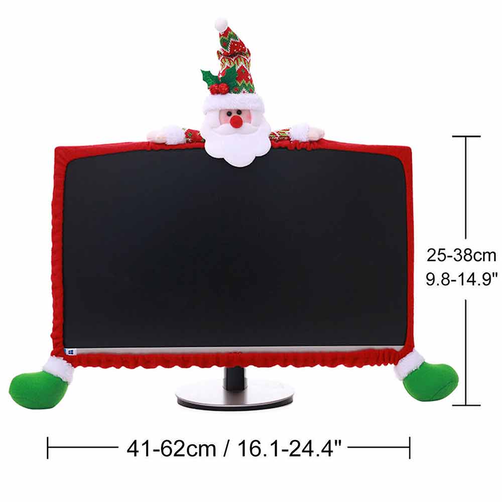 Christmas Computer Monitors Cover Xmas Decorations Cover for Xmas Office Decor