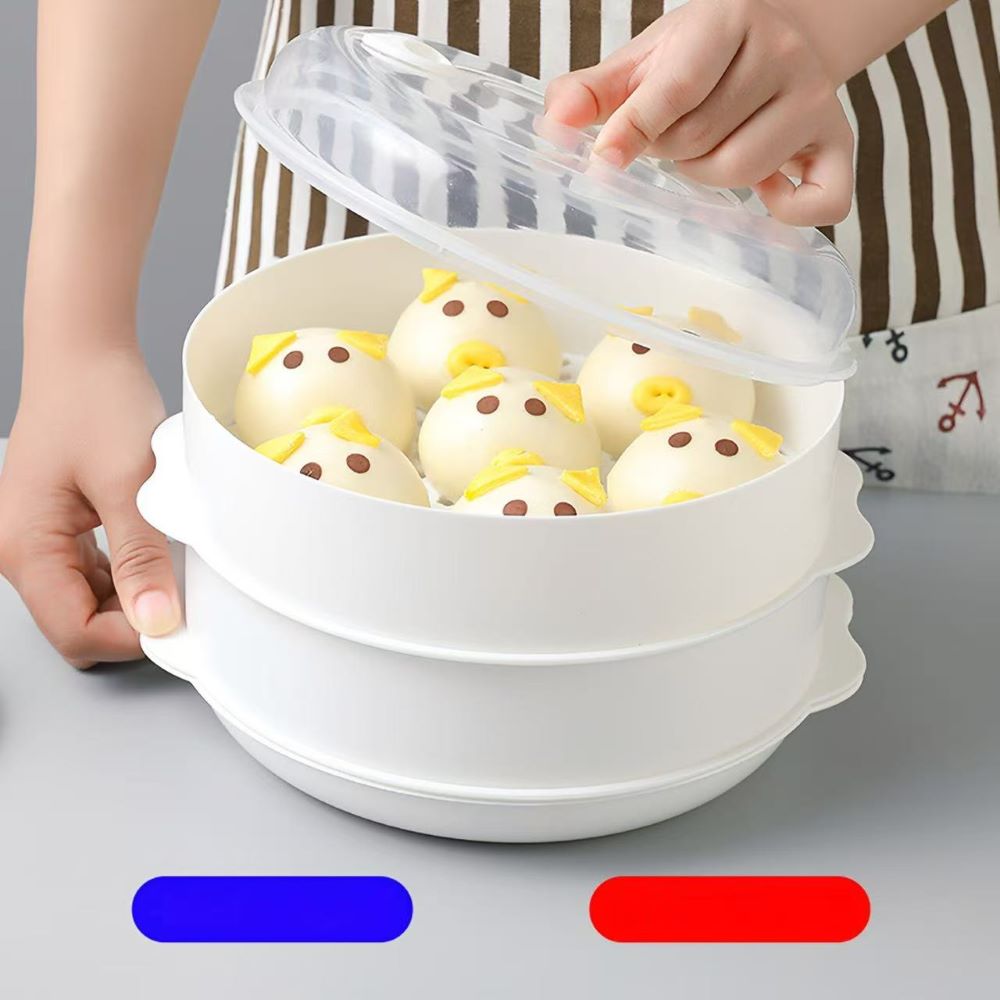 Multi-Layer Plastic Steamer Basket for Microwave – Large Capacity, Heat-Resistant Stackable Steamer