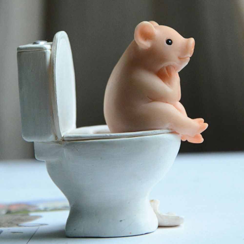 Cute Pig Statue Mini Landscape Figurine Desktop Decoration Miniature Resin Craft
