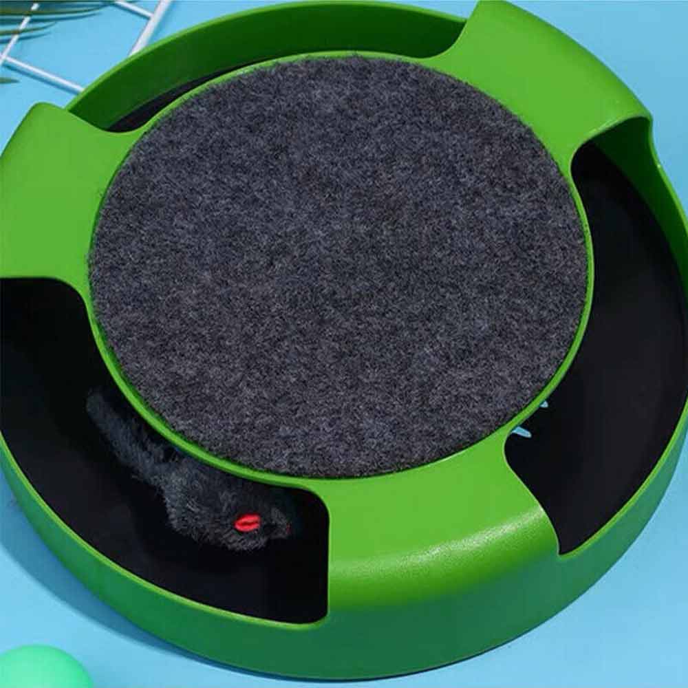 Cats Mouse Moving Catch Toy Interactive Cat Toys Indoor Cat Training Scratching Pad Round