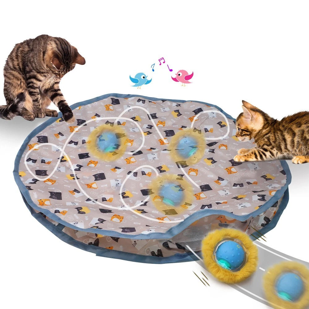 Smart Cat Toys Interactive Chirping Hide and Seek Cat Catching Game Ball