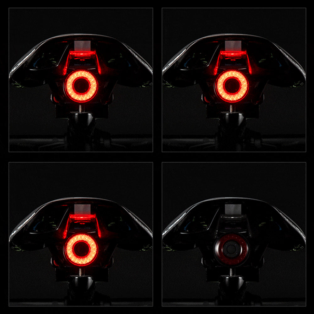 400mAh Bike LED Waterproof Smart Tail Flashlight Auto Brake Sensing Rear Light