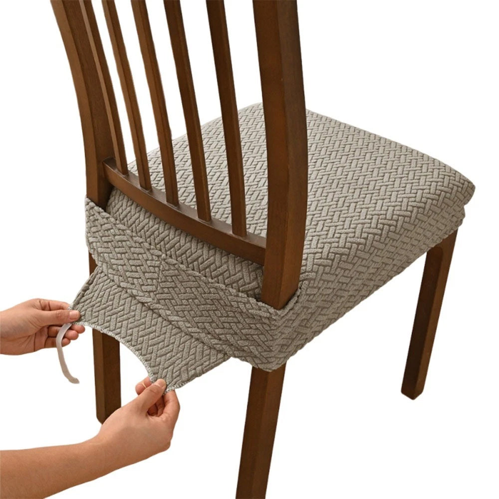 Dining Chair Slipcover – Stretch Jacquard Washable Removable Seat Cover