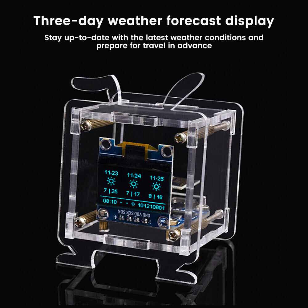 ESP8266 DIY Electronic Kit OLED Display Mini Clock + Shell DIY Soldering Project