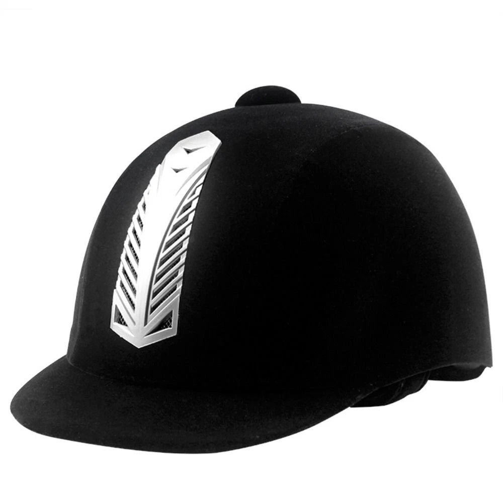 Black Horse Riding Helmet – Adjustable Safety Half Cover, 58cm Equestrian