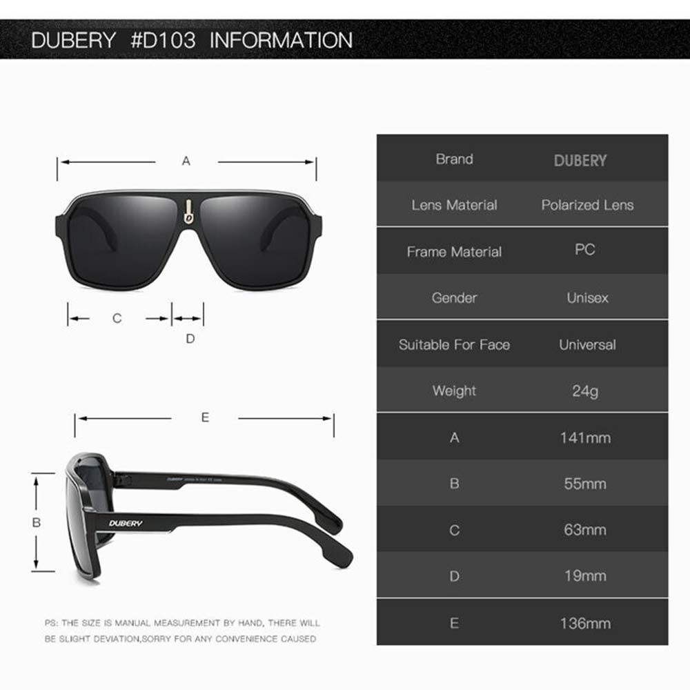 Mens Dubery Sunglasses Polarized UV400 Glasses Driving Fishing Eyewear