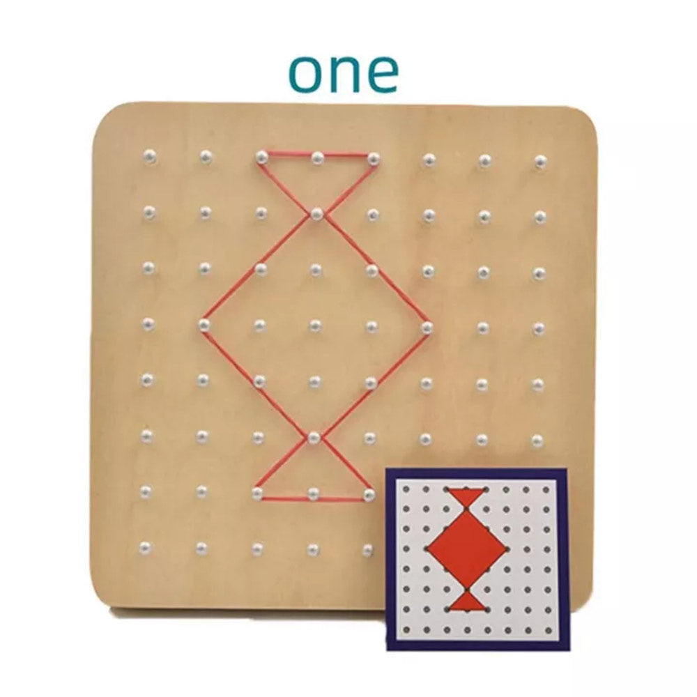 49/64Nails Wooden Toy Geoboard Mathematical Block Pattern with Rubber Bands Kid