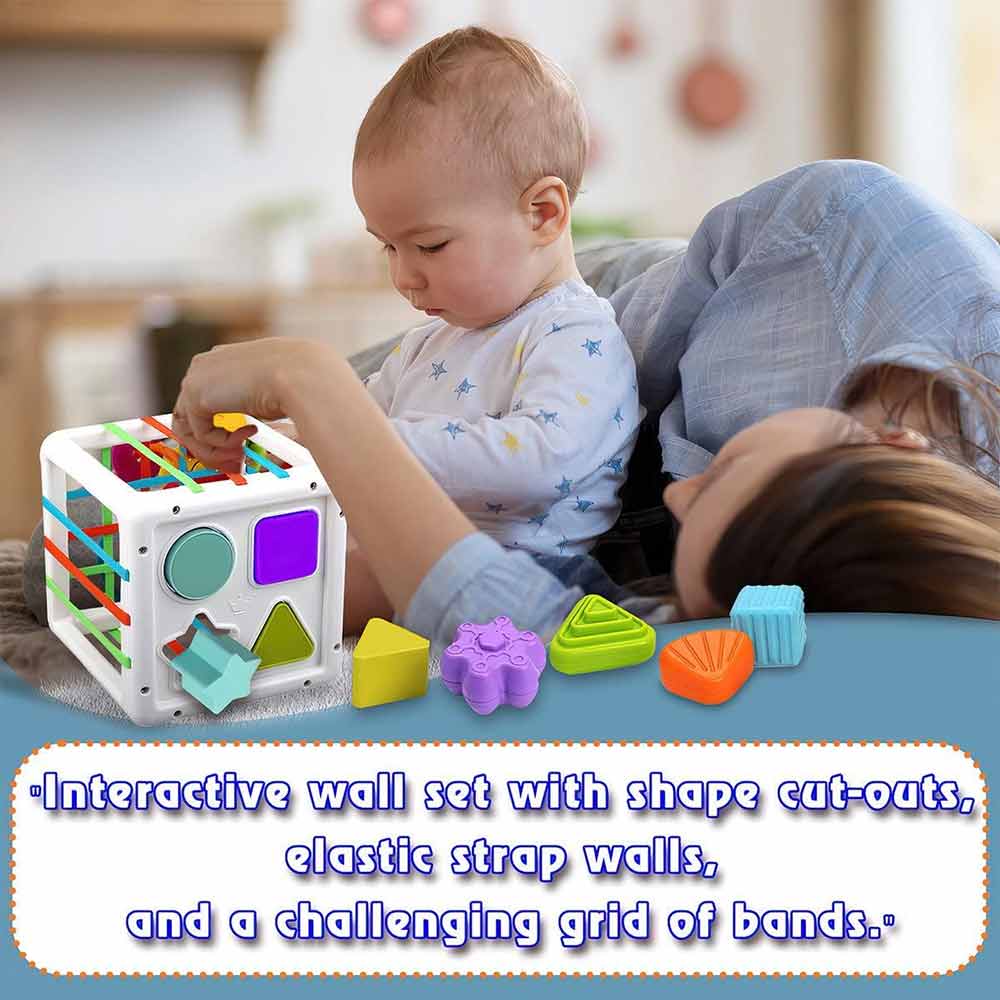 Montessori Sensory Toy – Shape Sorter & Stacking Blocks, Early Learning Set