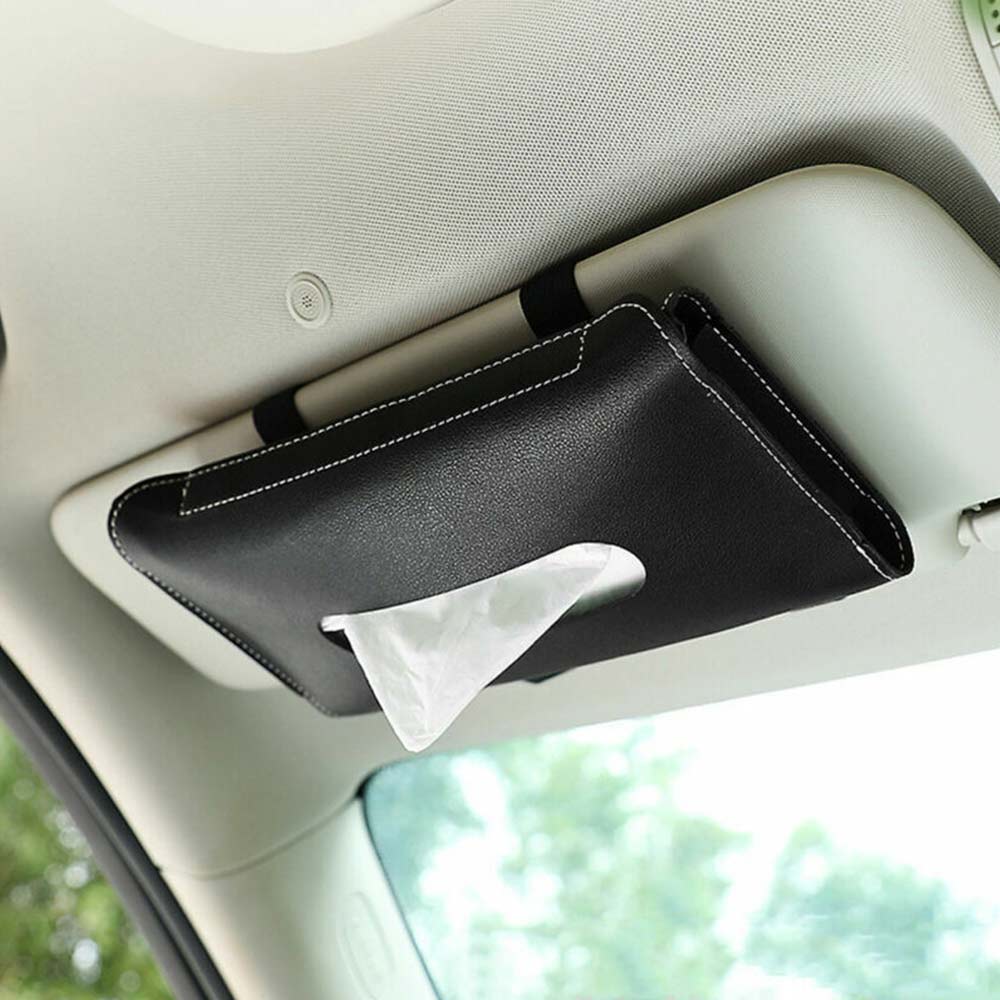 Car Interior Sun Visor Tissue Box Paper Towel Case Strap Napkin Holder