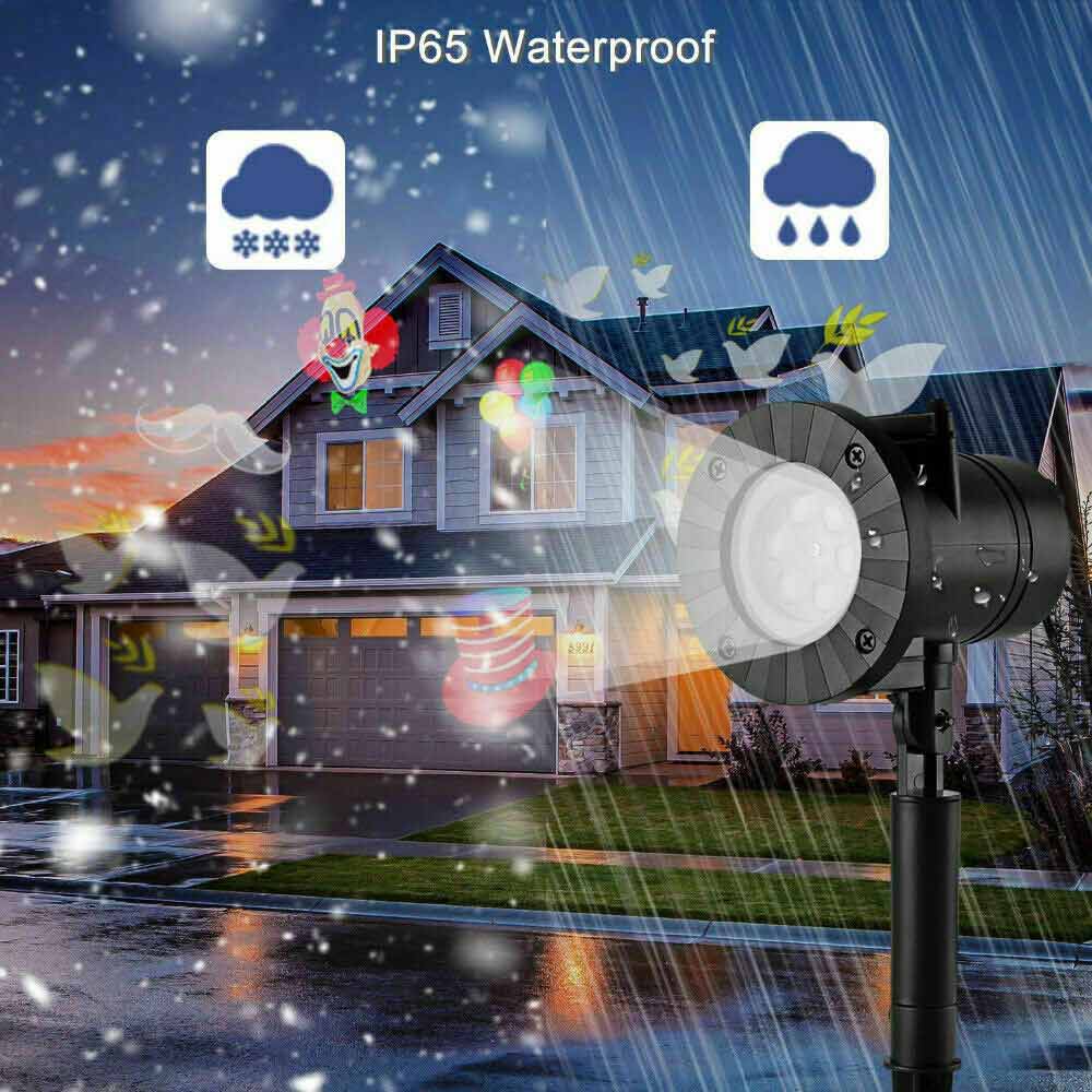 12X Pictures Projector Light Newest LED Christmas Moving Laser Snowflake Xmas