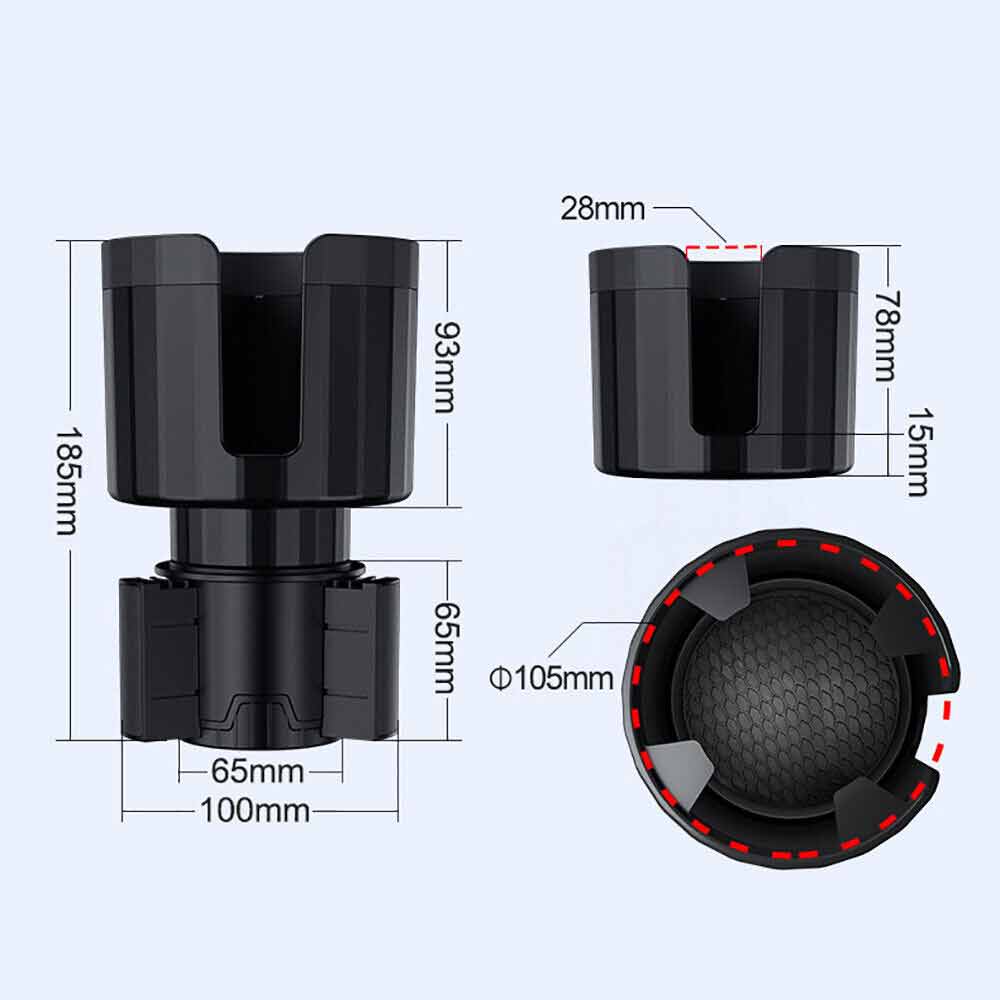 Car Cup Holder Expander Adapter for Bottles & Big Drinks Stable For Under 105mm