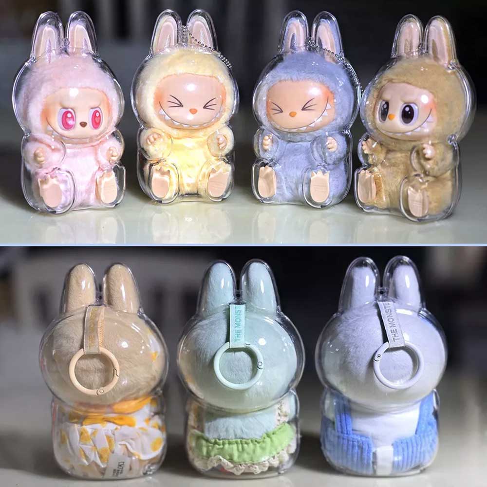 Transparent Protective Case For POP MART Labubu Plush Doll The Monsters Cover