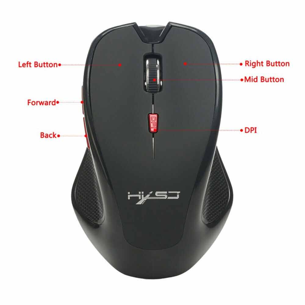 Wireless Bluetooth Mouse 2400 DPI Ergonomics Optical Mouse for Laptop PC