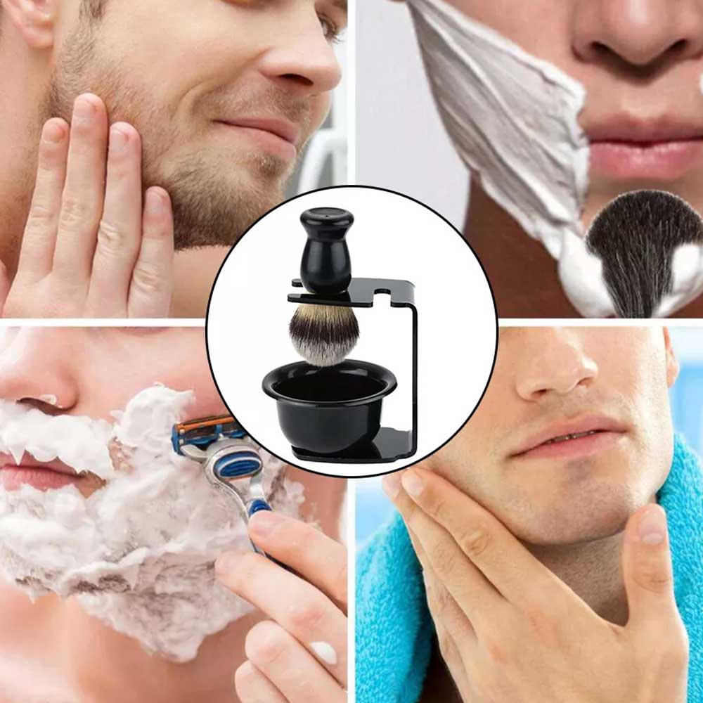 Holder Rack Stand Shave Safety Razor Bowl Tool Set Men Shaving Brush Mug Cup