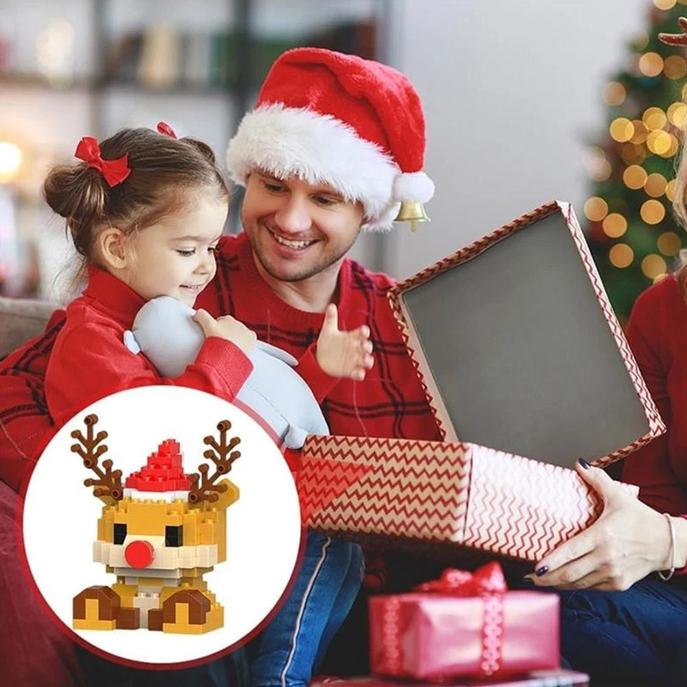 6-Piece Santa Claus Building Blocks Set - Christmas Themed Mini Figure Ornaments Collection