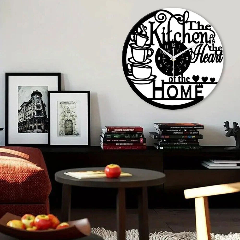 Elegant Vinyl Record Kitchen Wall Clock Home Abstract Art Decoration Gift
