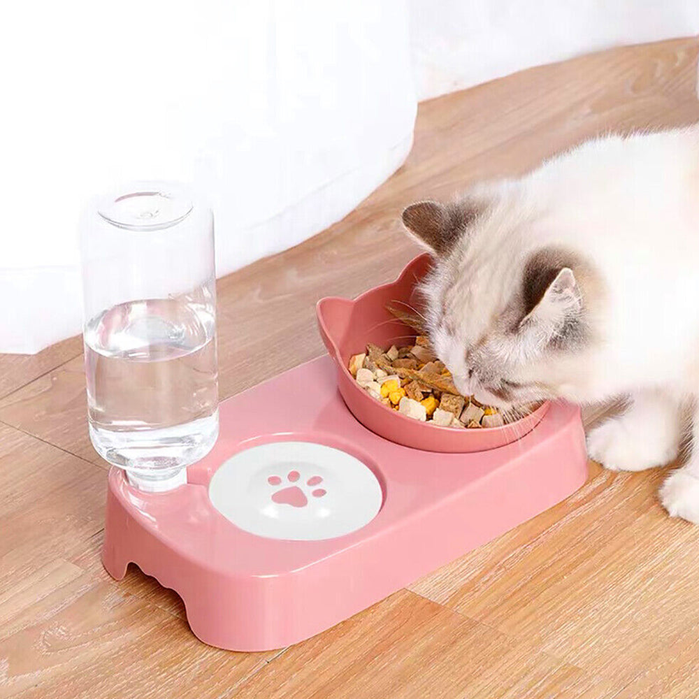 Feeder Raised Cat Bowl Pet Bowl Elevated Dog Bowls 15°Tilted Pet Water Bowl