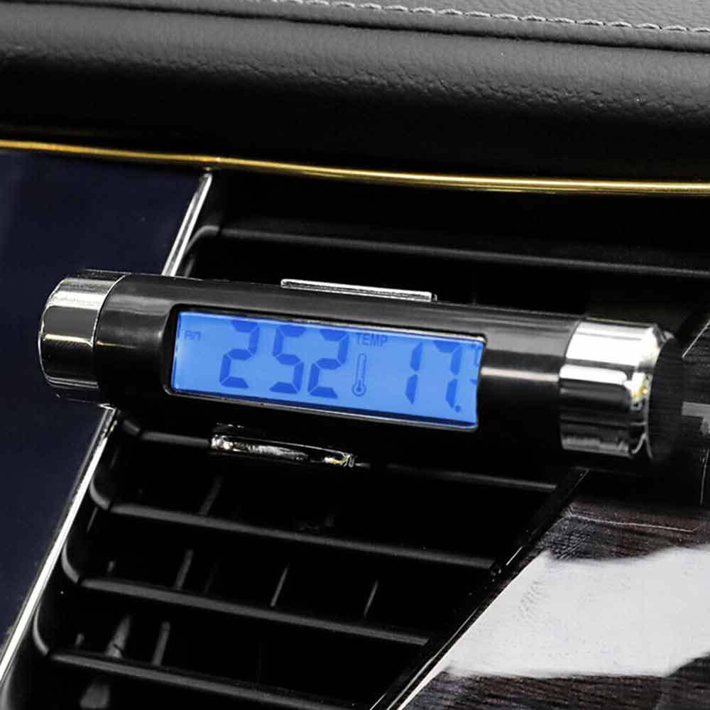 Dashboard Digital Car LCD Backlight Calendar Clock Blue Thermometer Time