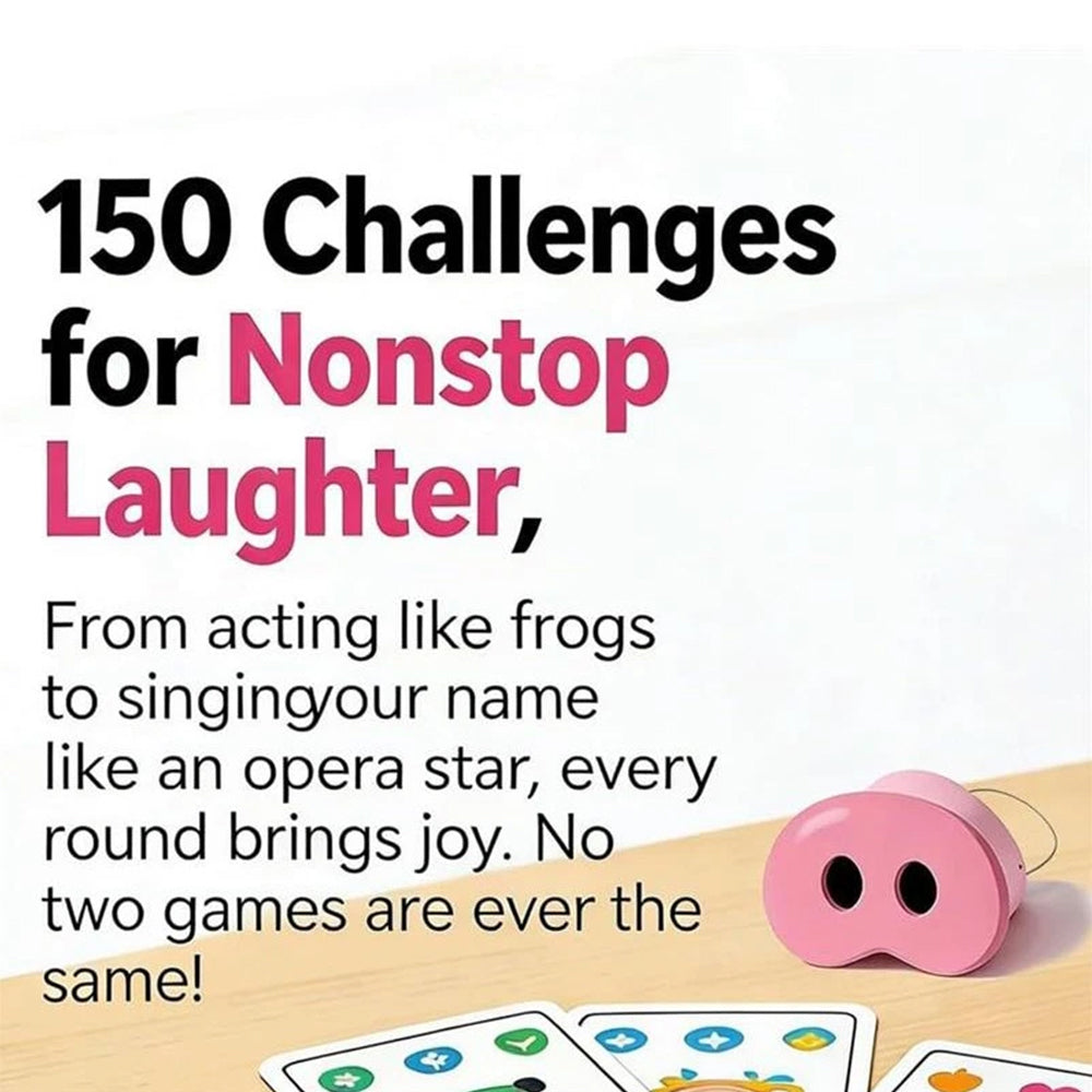 The "You Laugh You Lose" Party Game 2026 with Squeaky Pig Snouts & Challenge Cards