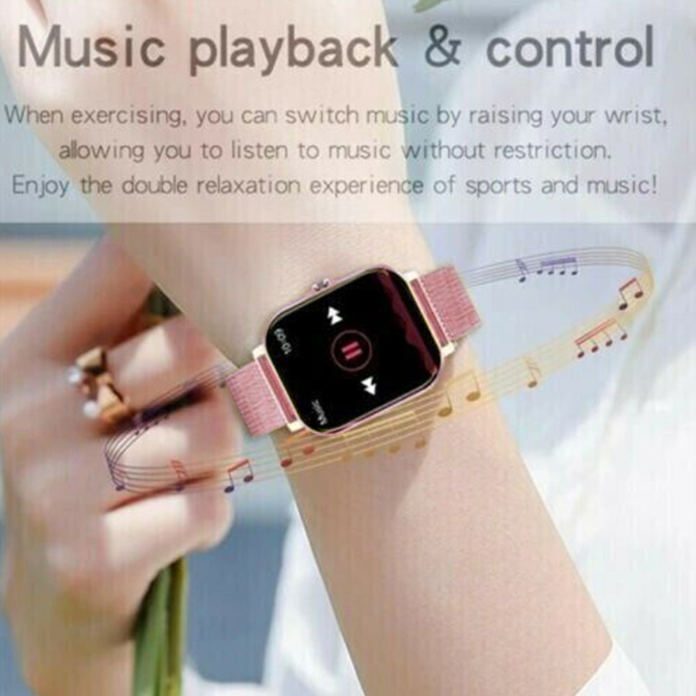 Smart Watch Women Men Heart Rate For iPhone Android Bluetooth-Pink