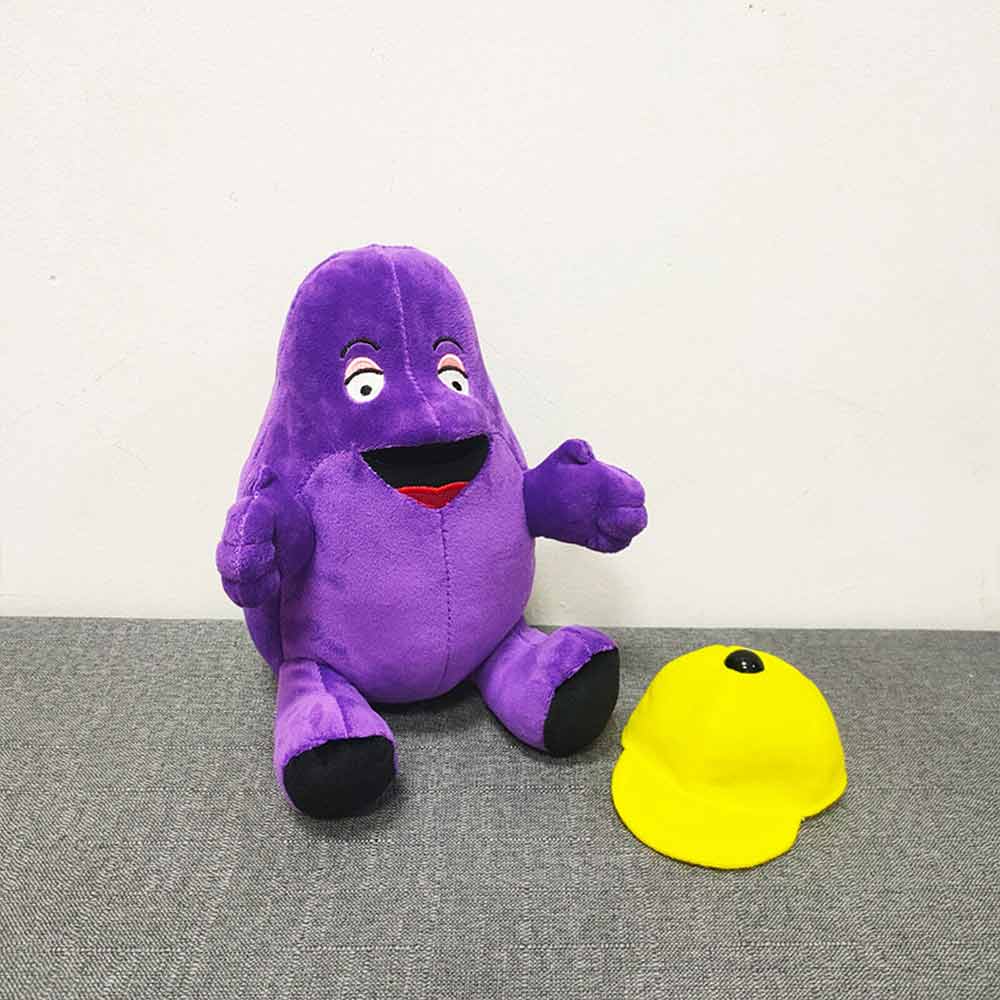 22CM GRIMACE Yellow Hat Plush Doll Purple Eggplant Mcdonald's CollectionToys