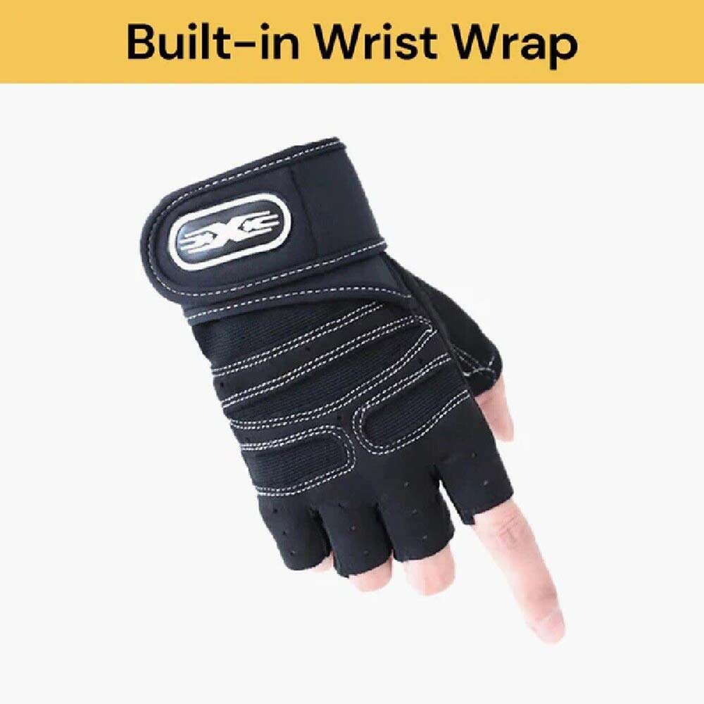 Unisex Half Finger Gloves Cycling Bicycle Gym Workout Training Anti Slip Padded