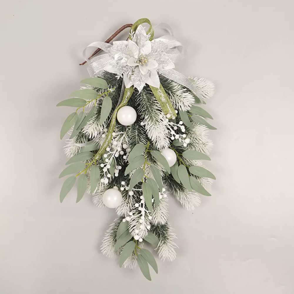 Christmas Door Wreath Xmas Home Room Wall Hanging Garland Flower Party Decor