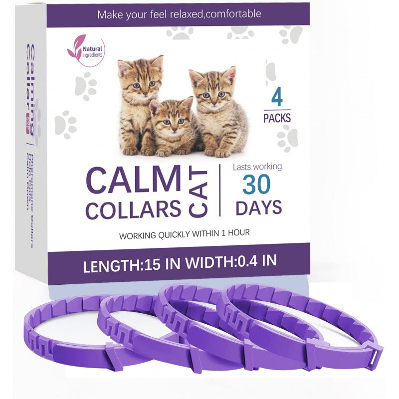 4-Pack Dog & Cat Calming Collars – 60-Day Pheromone Relief for Anxiety, Travel & Storm Stress