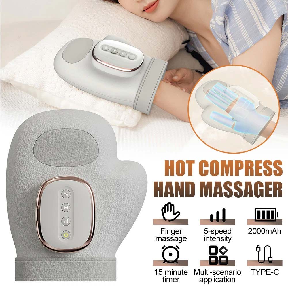 Cordless Hand Massager with Heat & Compression - for Arthritis & Carpal Tunnel