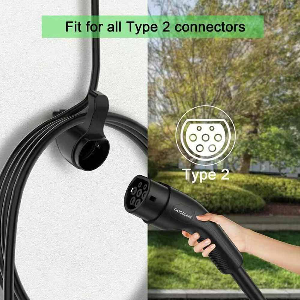 EV Charger Cable Holder Type 2 Plug Electric Car Charging Gun Fixed Socket Tool