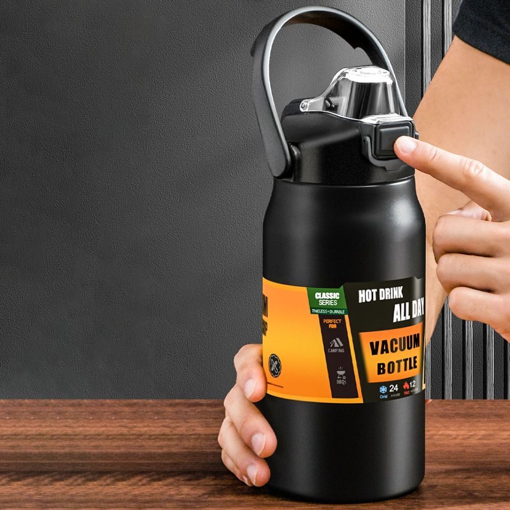 Outdoor Thermos Portable Stainless Steel Cold Hot Sport Water Bottle 1/1.2/1.5L