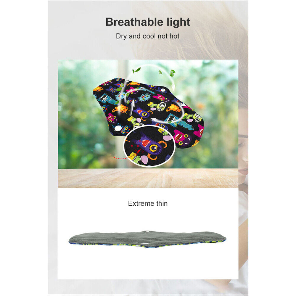 7pcs/Mixed Reusable Washable Bamboo Cloth Eco Sanitary Towels Period Pads