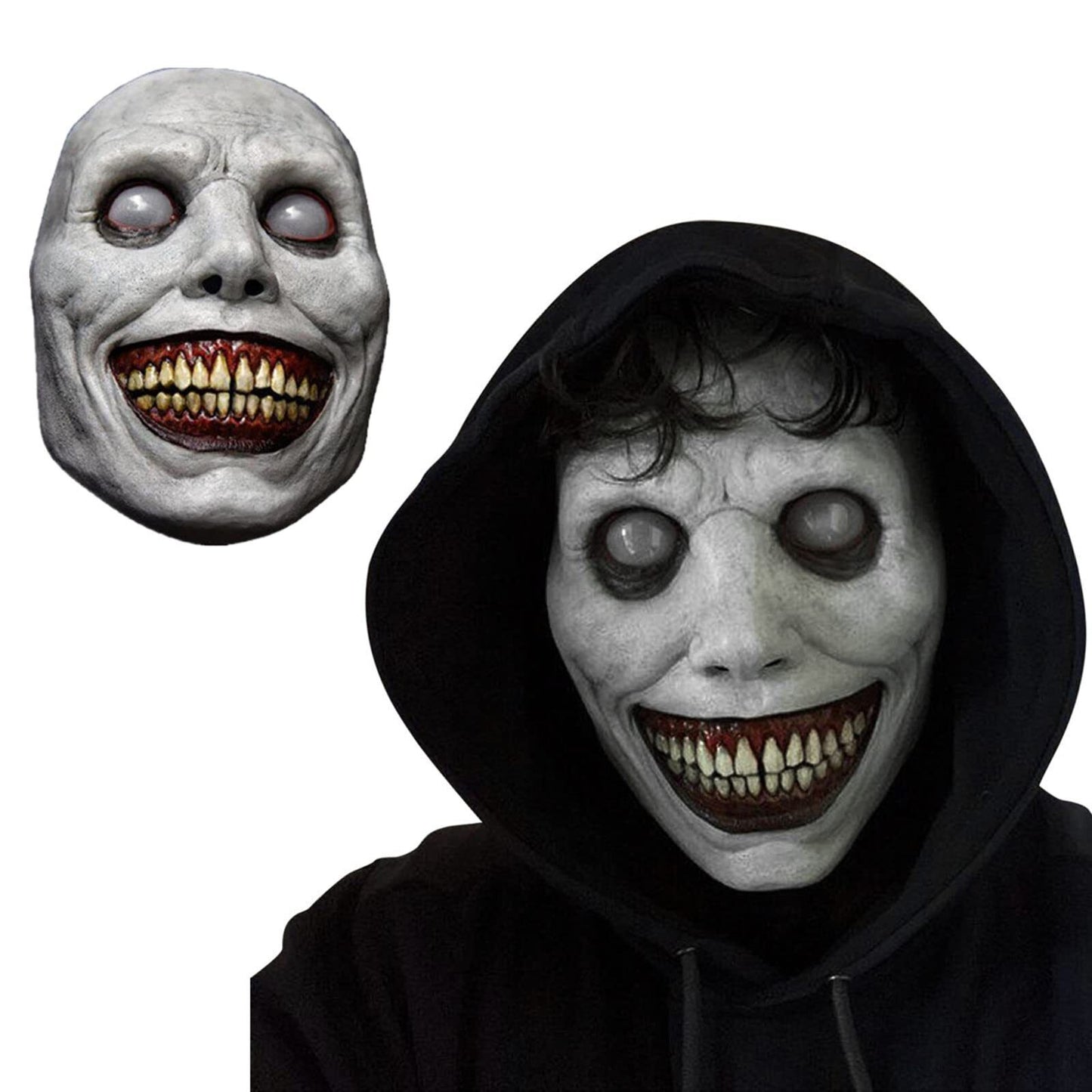 Creepy Smiling Demon Ghost Mask Halloween Cosplay Costume Scary Horror Prop