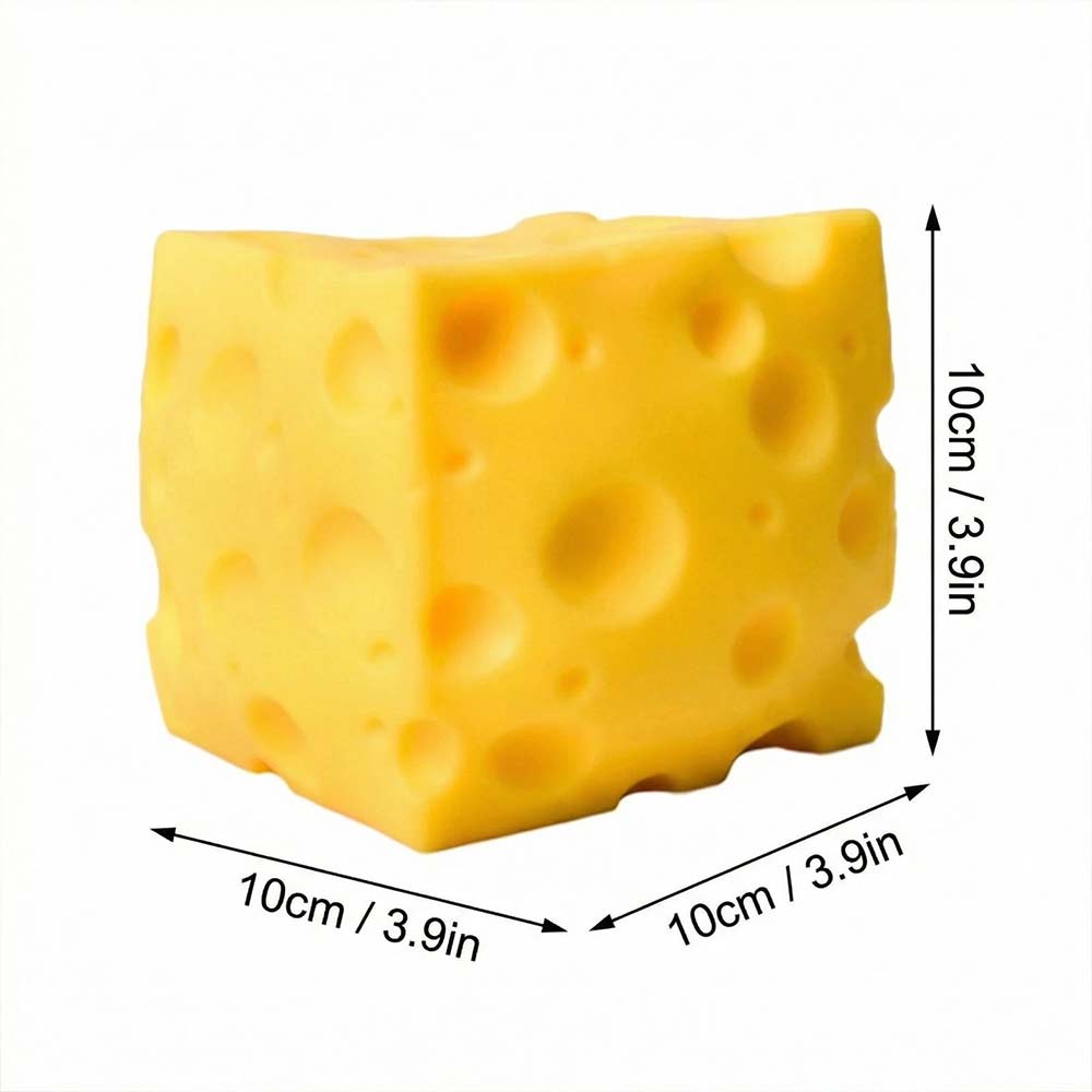 Extra Large Squishy Cheese Stress Relief Toy - Soft Novelty Simulation Cheese Prop