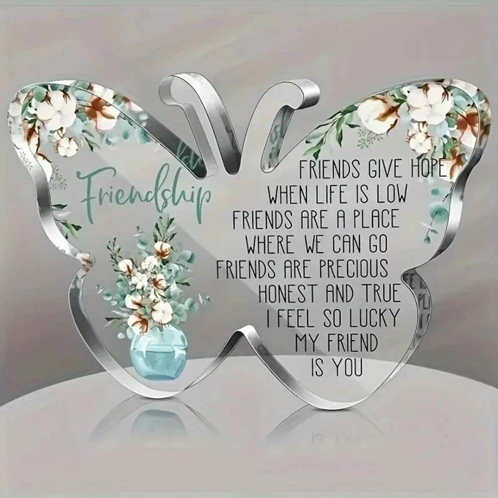 Acrylic Plaque Friendship Gift – For Best Friend, Thank You & Birthday Gift for Her, 12cm