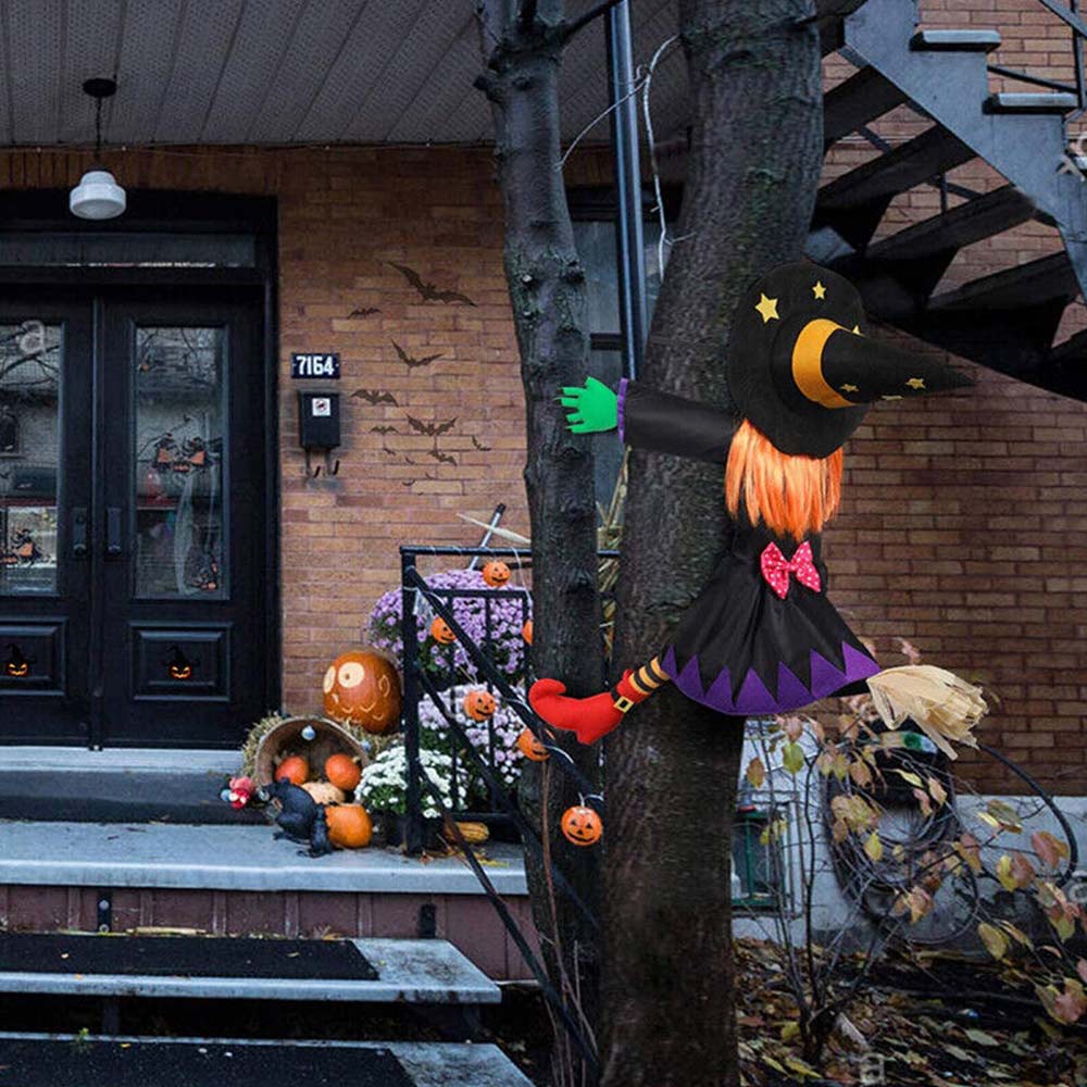 Crashing Witch Hanging Ornaments Scary Halloween Party Decoration Props Supplies