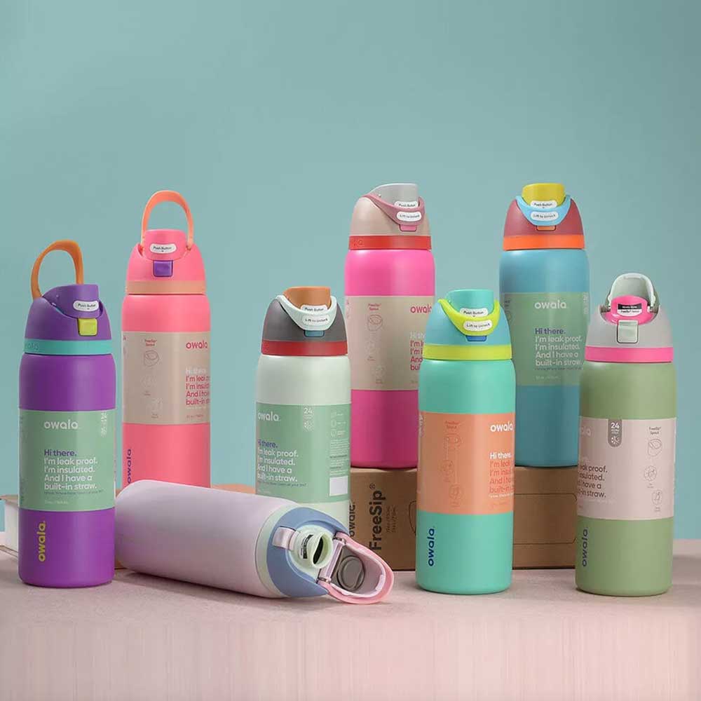 1X Random Owala FreeSip Stainless Steel Water Bottle Insulated Sports Portable