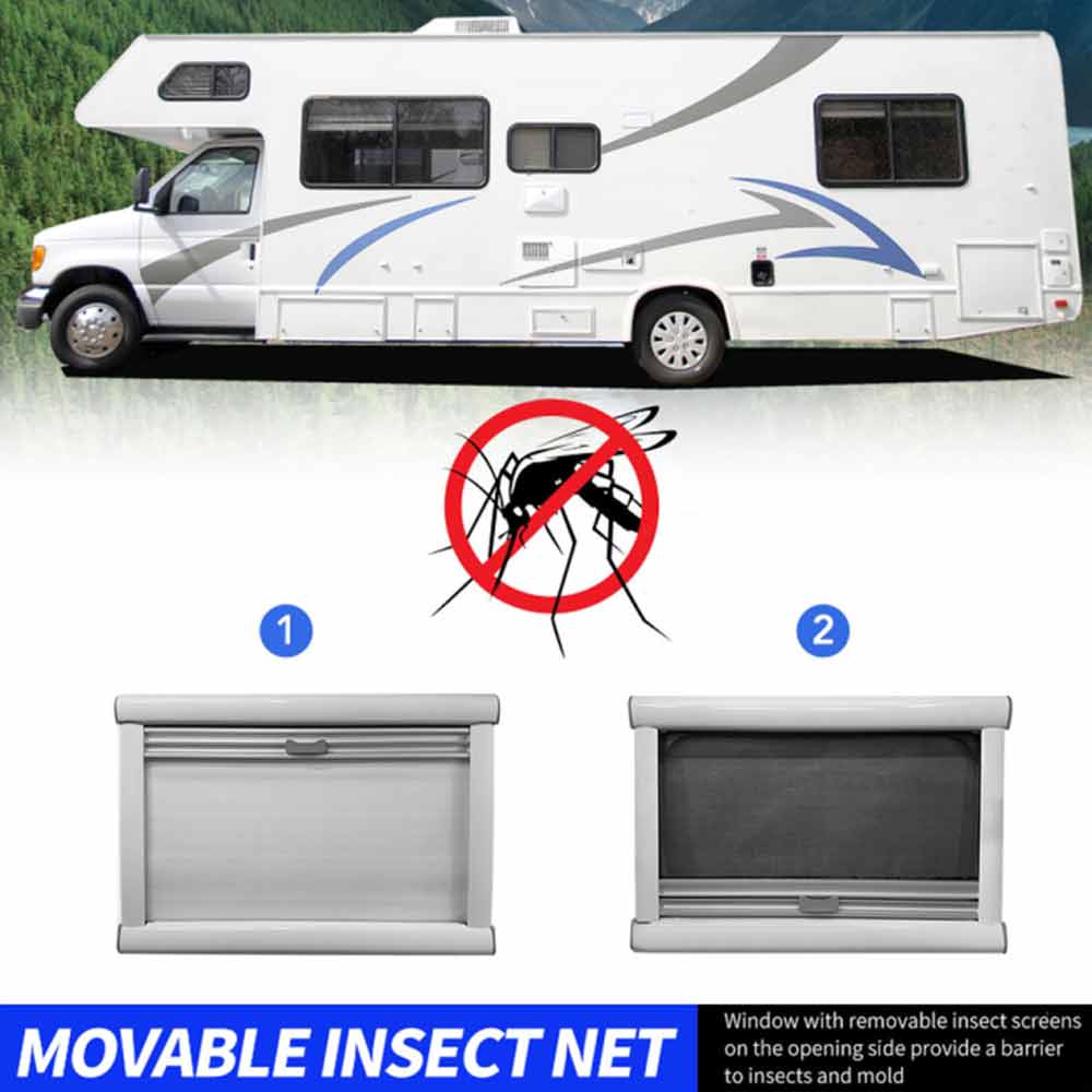 RV Caravan Push Out Window Locking Handle – 350×600mm with Strut Attachment